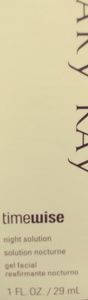 Time wise night solution. Gel facial.